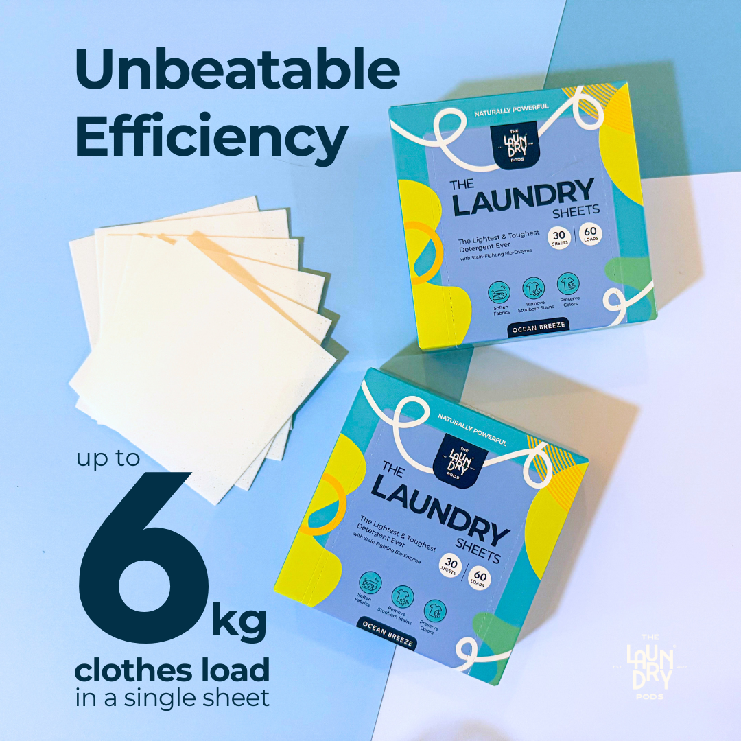 The Laundry Sheets by Simpi | Bio-degradable Laundry Sheets | 30 pcs with 60 wash