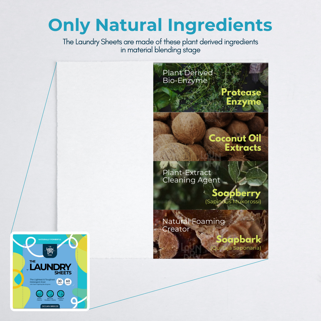 The Laundry Sheets by Simpi | Bio-degradable Laundry Sheets | 30 pcs with 60 wash