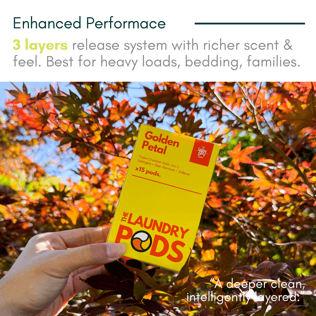 Golden Petals | 15pcs Biodegradable Laundry Pods | by The Laundry Pods
