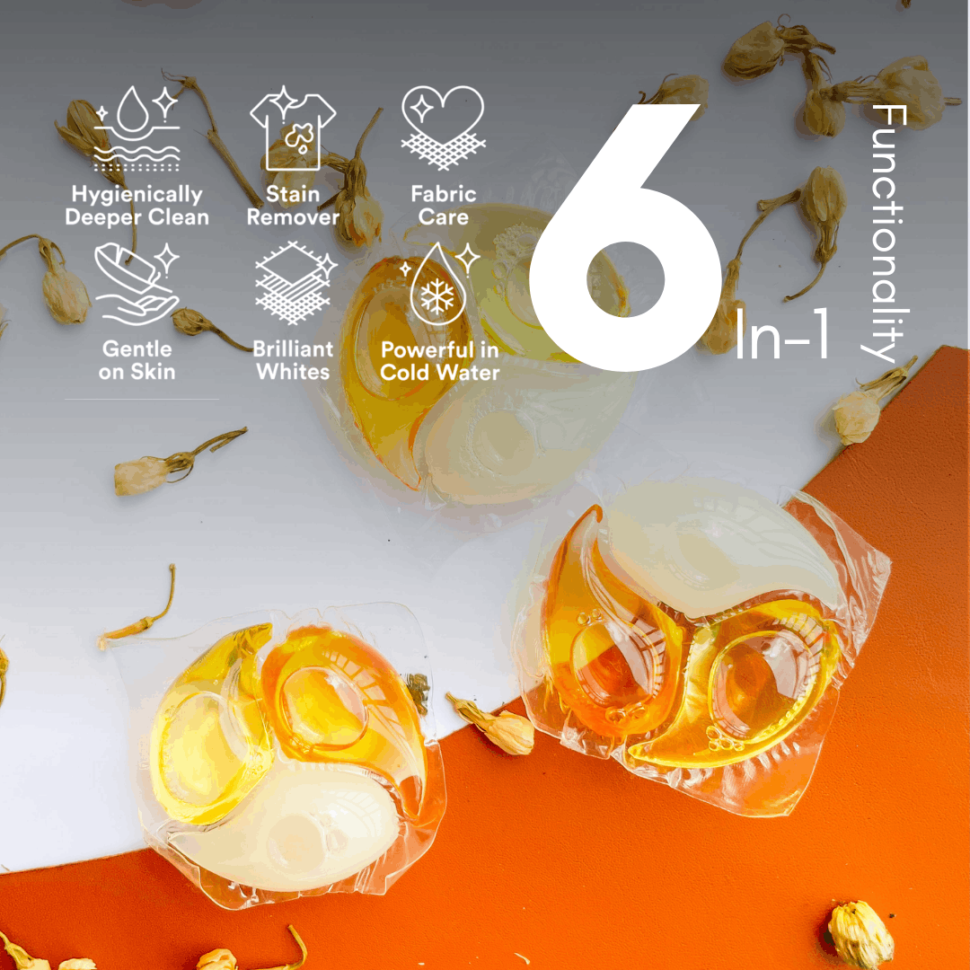 Golden Petals | 15pcs Biodegradable Laundry Pods | by The Laundry Pods