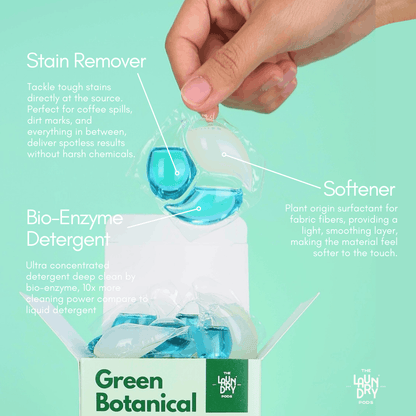 Green Botanical | 15pcs Biodegradable Laundry Pods | by The Laundry Pods