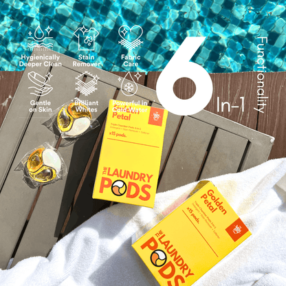 Golden Petals | 15pcs Biodegradable Laundry Pods | by The Laundry Pods