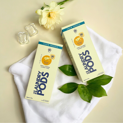 Snow Freesia | Bulk Pack | 30pcs Biodegradable Laundry Pods | by The Laundry Pods
